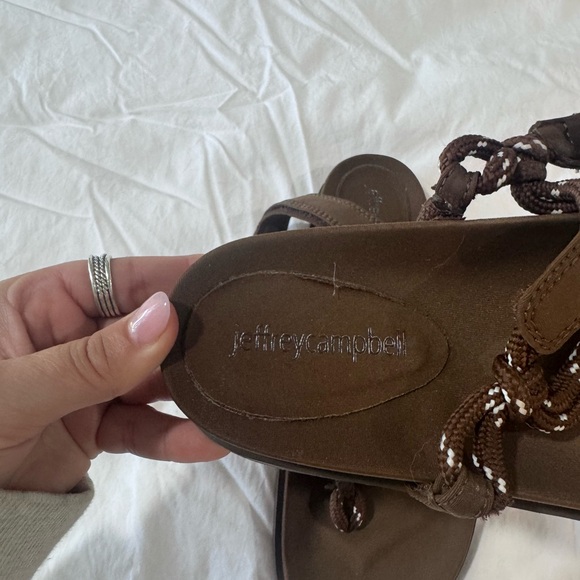 Jeffrey Campbell  Brown Rope T-Strap Sandals - Picture 2 of 3